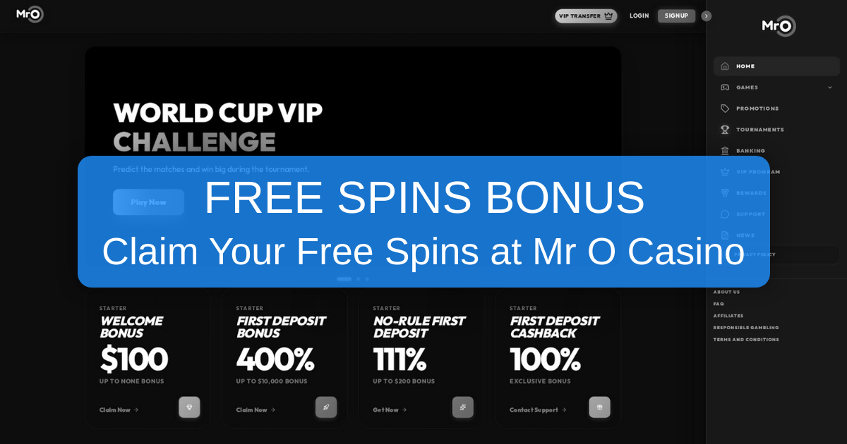 Mr O Casino No Deposit Free Spins for New Players